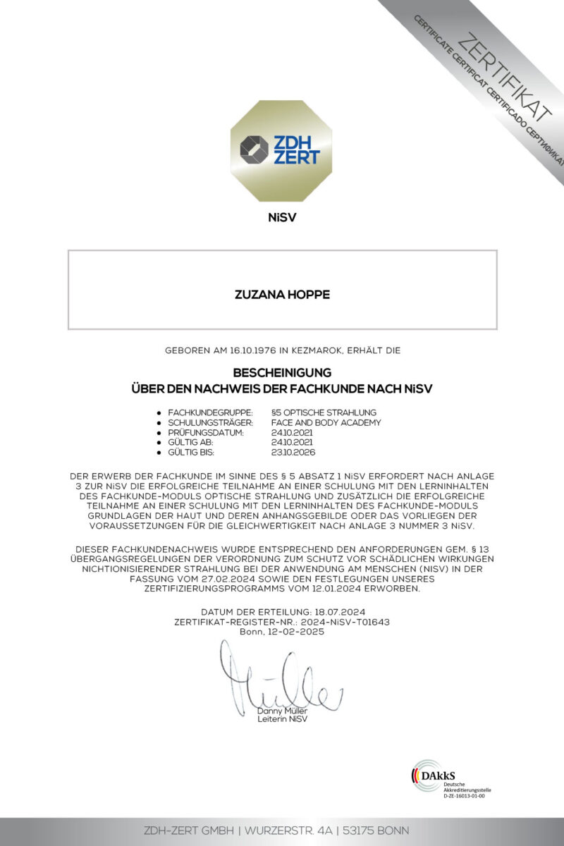 Zertifizierte NiSV Fachkunde
